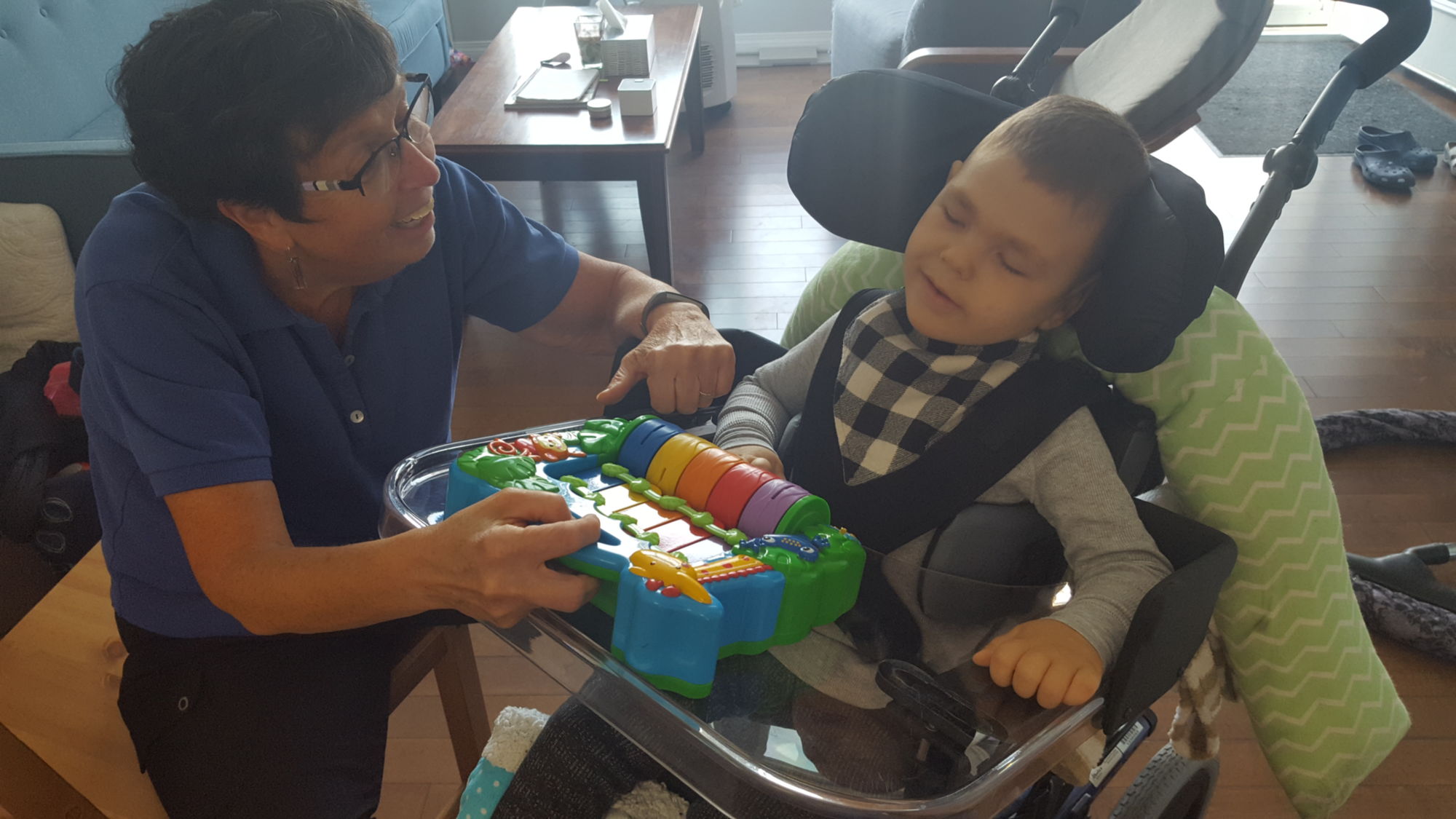 Félip with Wendy during preschool