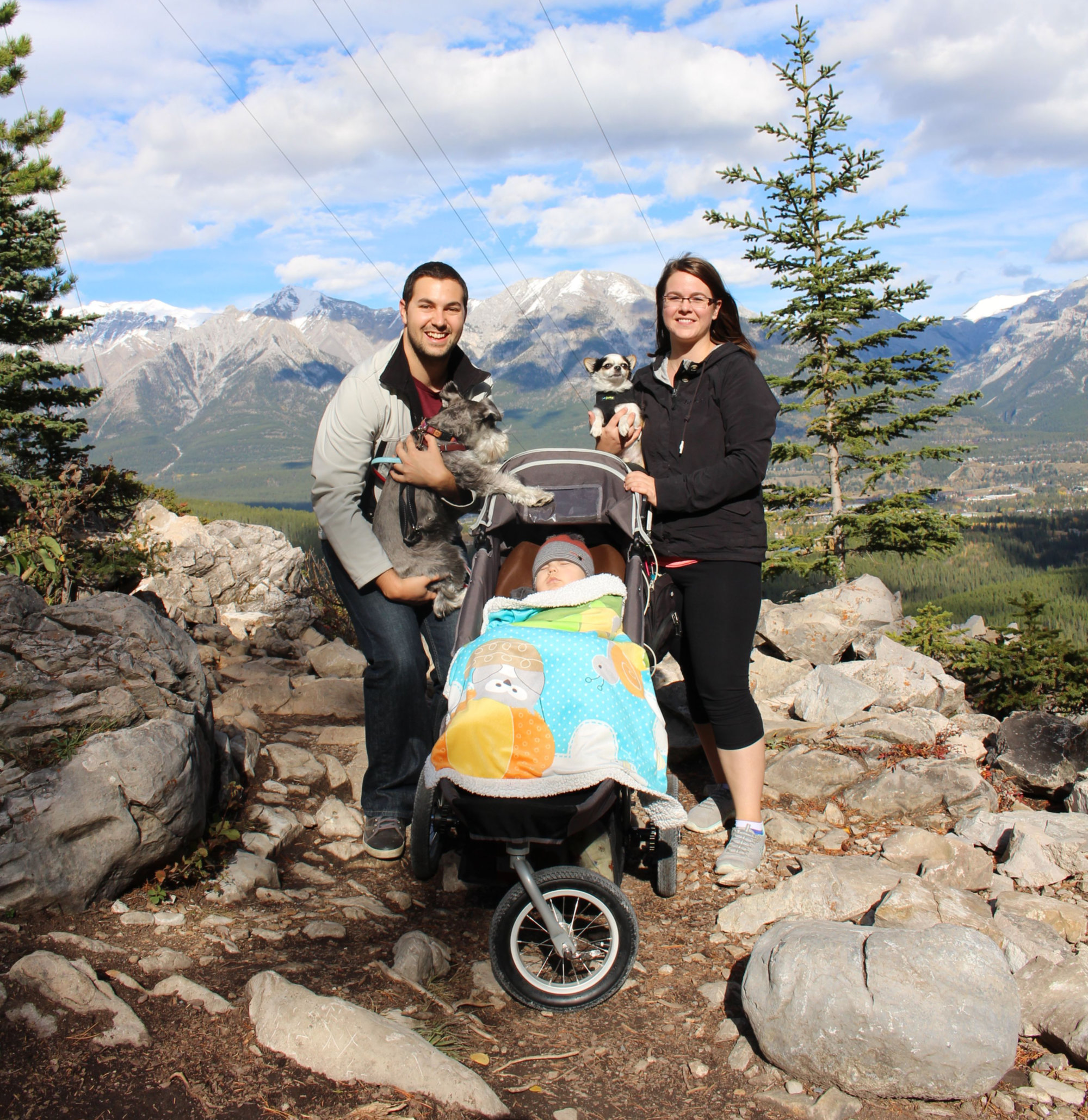 The whole family out on a hike